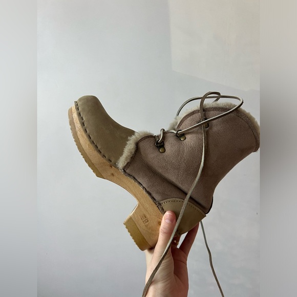 Barely Worn No. 6 Lace Up Shearling Clog Boots - Picture 2 of 10